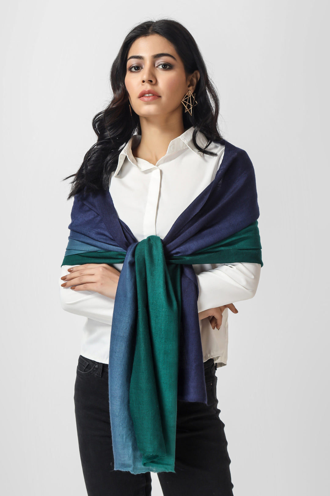 Blue peacock Ombre Pashmina  Stole