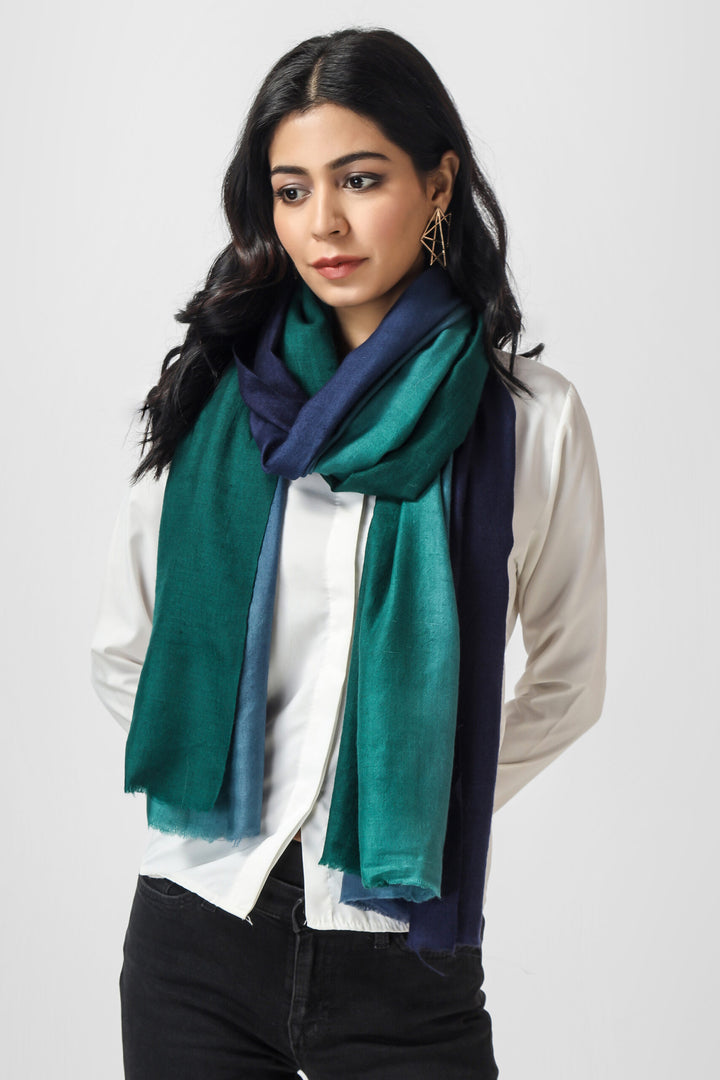 Blue peacock Ombre Pashmina  Stole