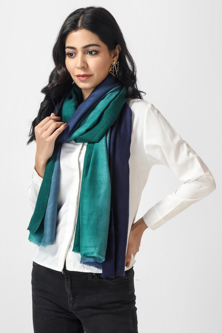 Blue peacock Ombre Pashmina  Stole