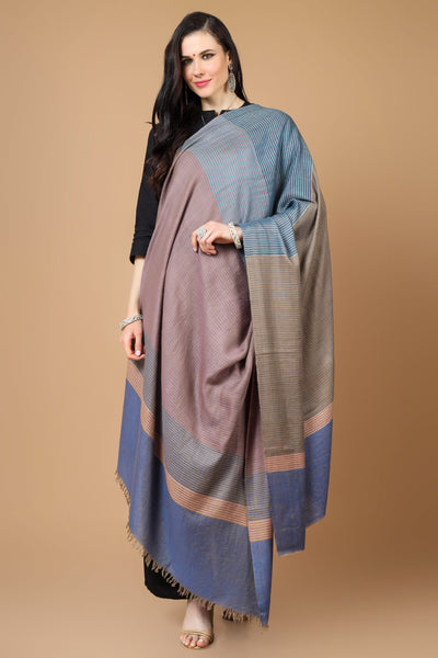 Blue pink Designer multiple color stripes shawl