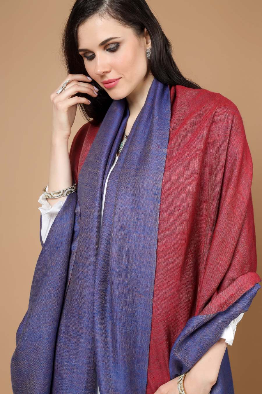 Reversible pashmina shawl