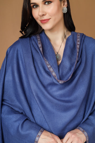 Blue Gulnaar Pashmina hashidaar  sozni shawl