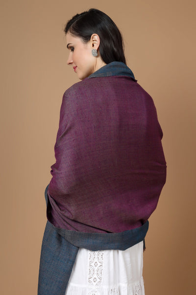 Blue purple Reversible  Pashmina shawl