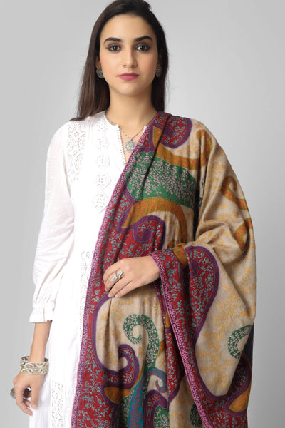 Pashmina Noori Kalamkari shawl