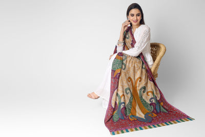 Pashmina Noori Kalamkari shawl