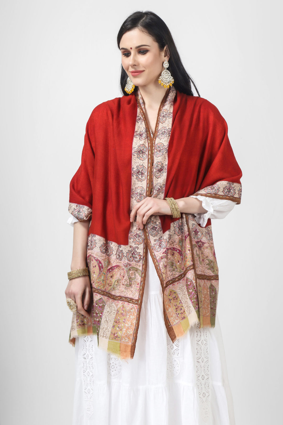 Pashmina Gulab Kalamkari stole