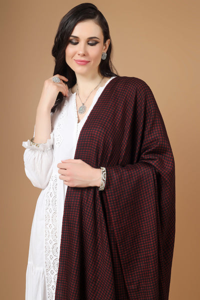 Purple Pashmina small check shawl
