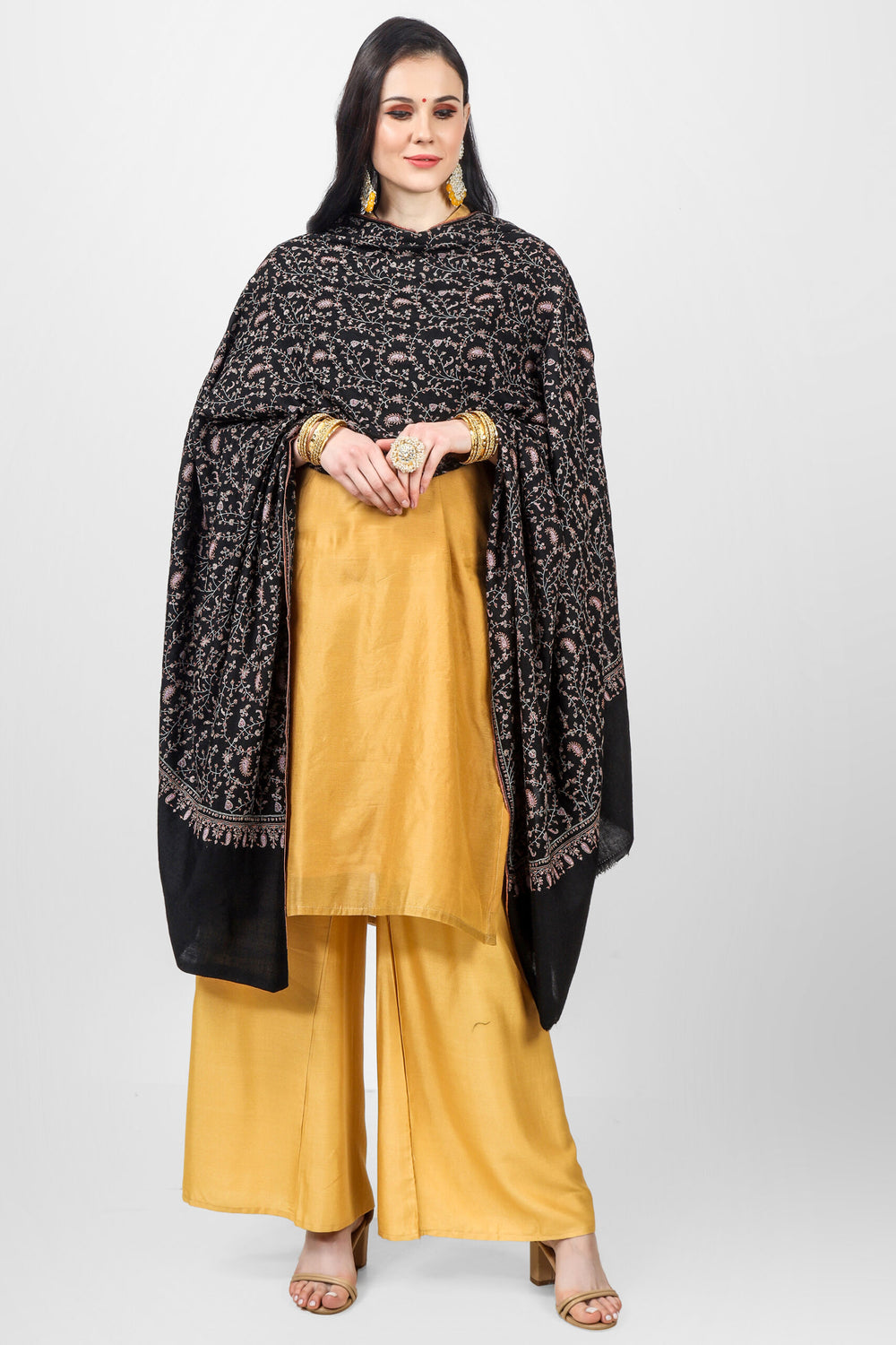 Black Pashmina Jaldaar Elegant  Shawl