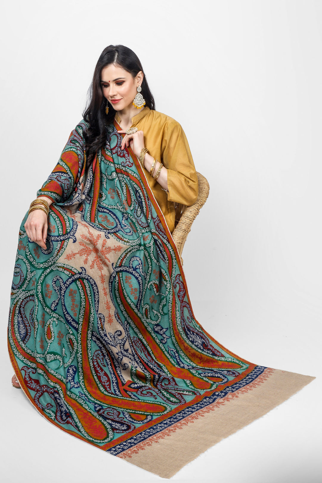 Pashmina Zeeba Kalamkari shawl