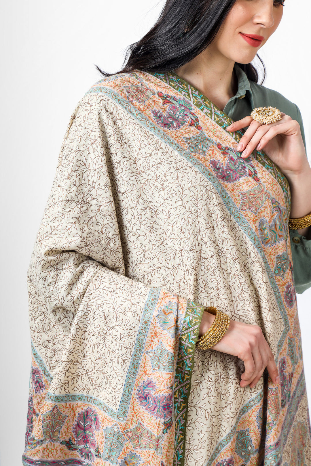 Pashmina Noor Kalamkari shawl