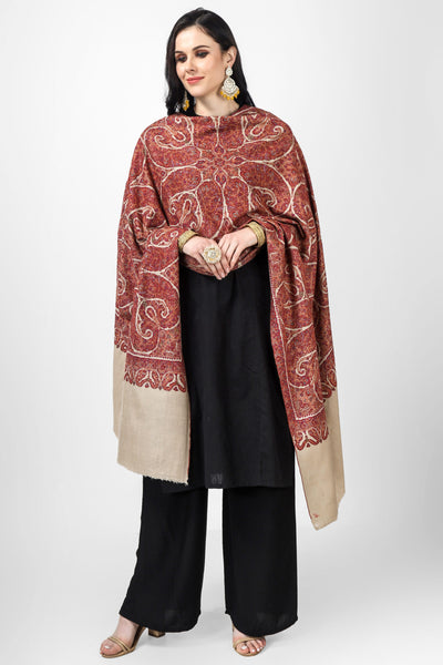 Pashmina Natural Aksi sozni Jama shawl