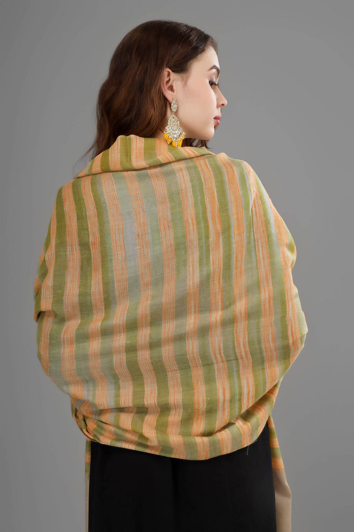 Designer multiple color stripes shawl