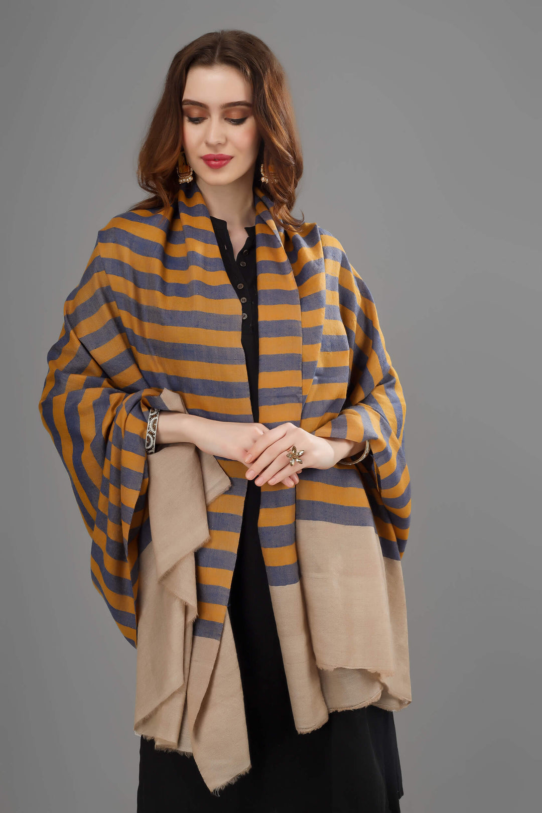 pashmina multiple color stripes shawl