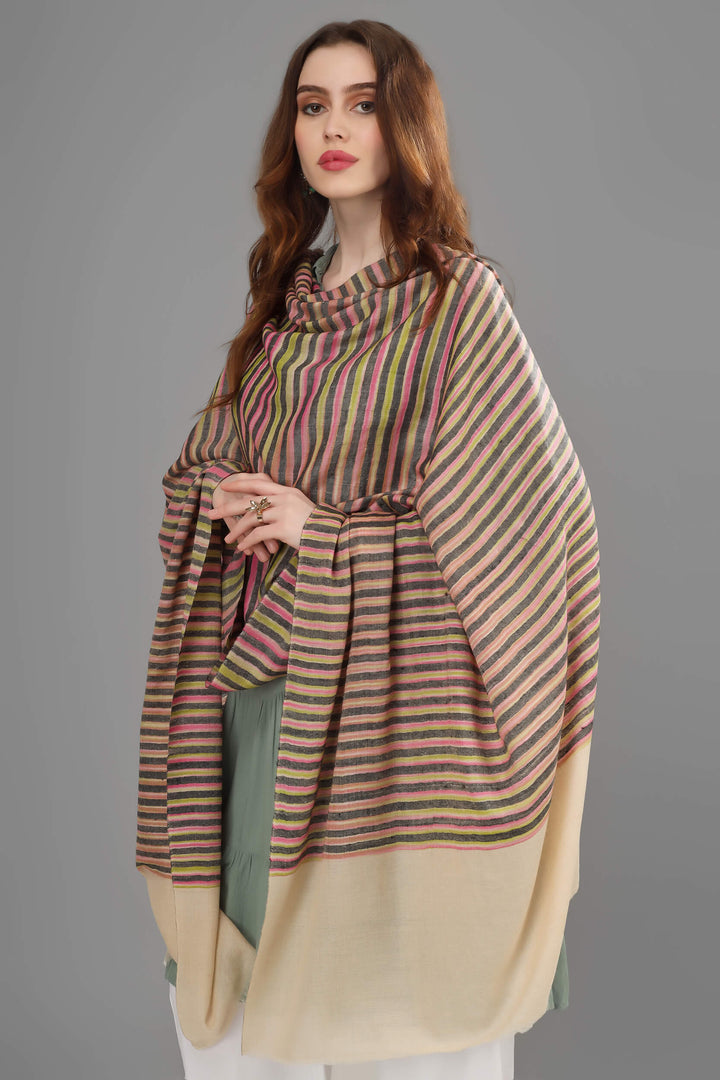 pashmina multiple color stripes shawl