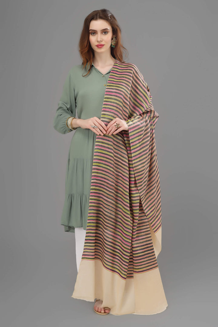 pashmina multiple color stripes shawl