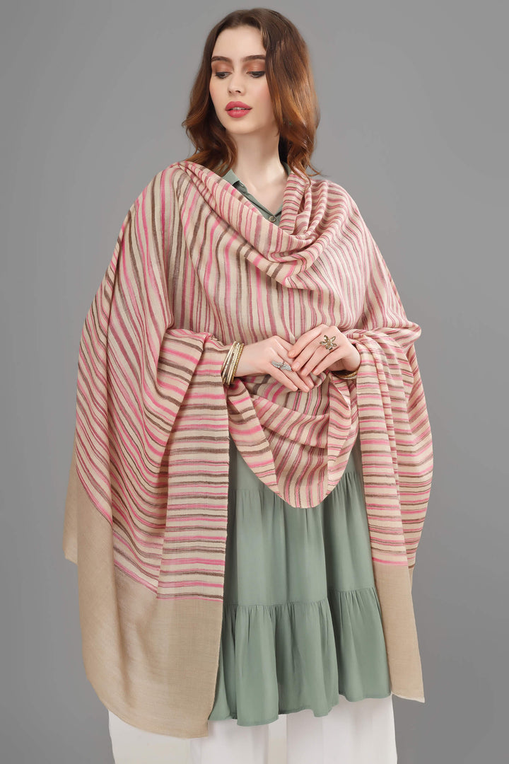 pashmina multiple color stripes shawl