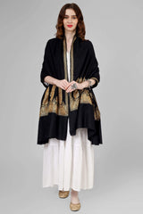 Black Pashmina  golden tilla Paladaar shawl